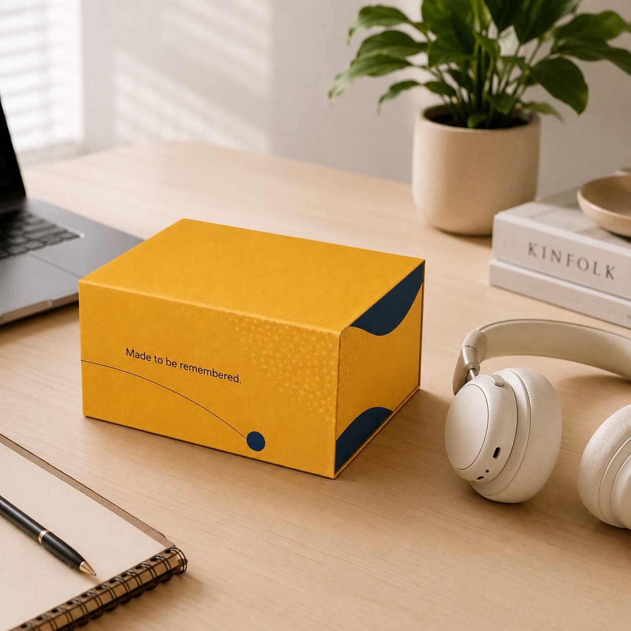 Rigid Gift Box for Wireless Headphones with Paper Locking Insert