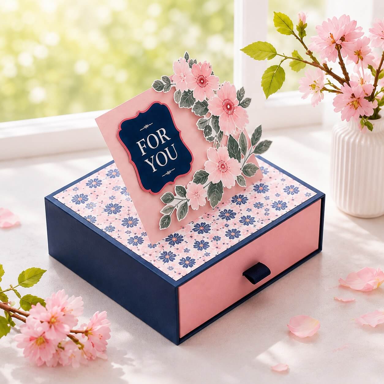 Pop-Up Display Drawer Box for Personal Care Products