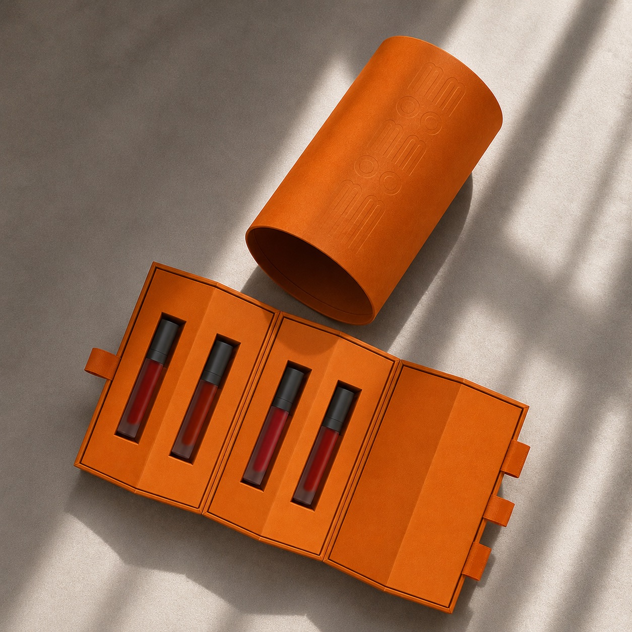 Tri-Fold Round Rigid Gift Box for Cosmetics