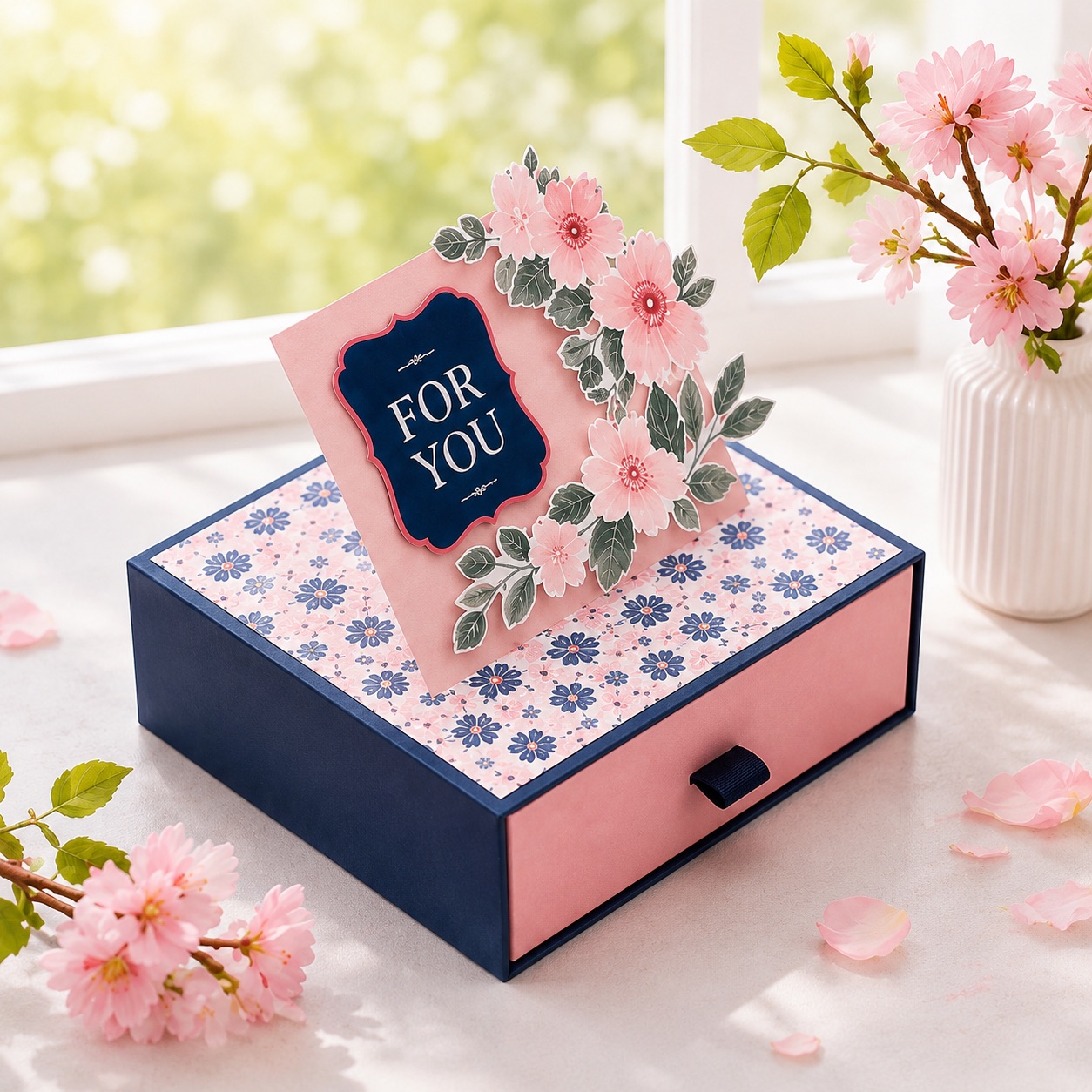 Pop-Up Display Drawer Box for Personal Care Products