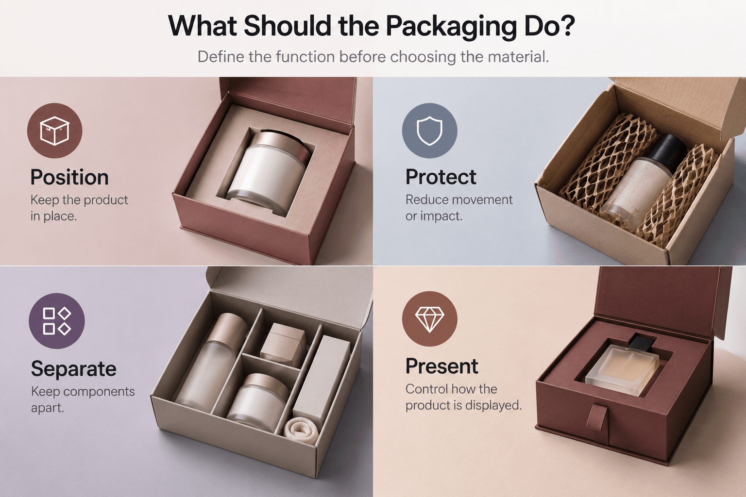 custom packaging | packaging inserts for product positioning protection separation and presentation