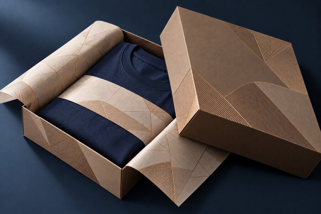 apparel gift boxes | rigid clothing box with folded shirt