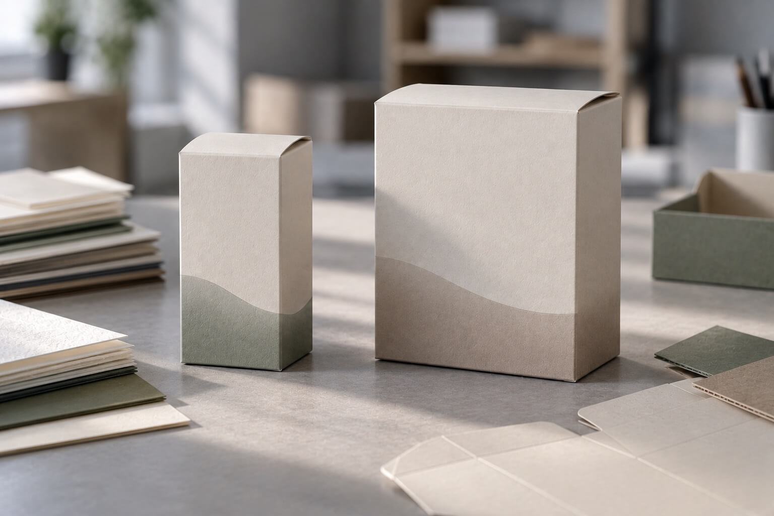 folding cartons | paperboard boxes with different panel sizes and material finishes