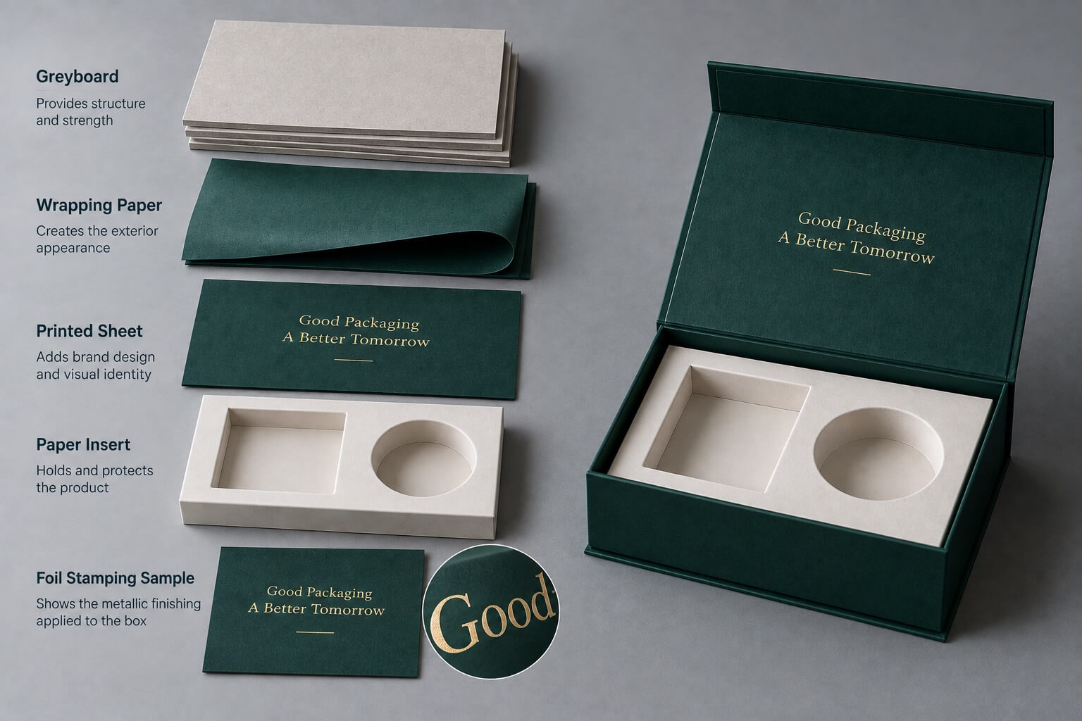 rigid boxes | packaging materials and components used to produce a finished rigid box