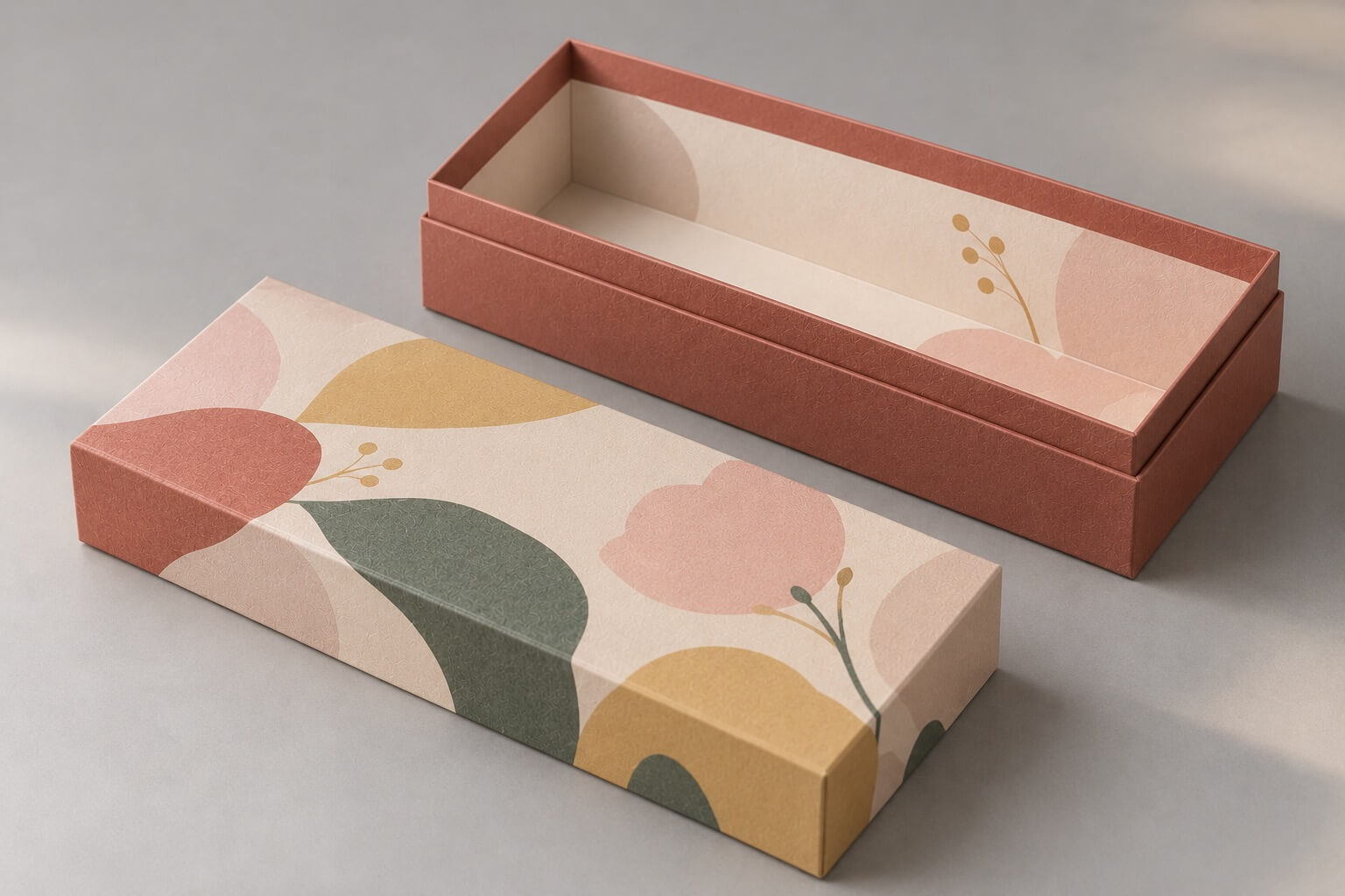 Rigid Boxes | Lid and Base Gift Box with Wrapped Paper Finish