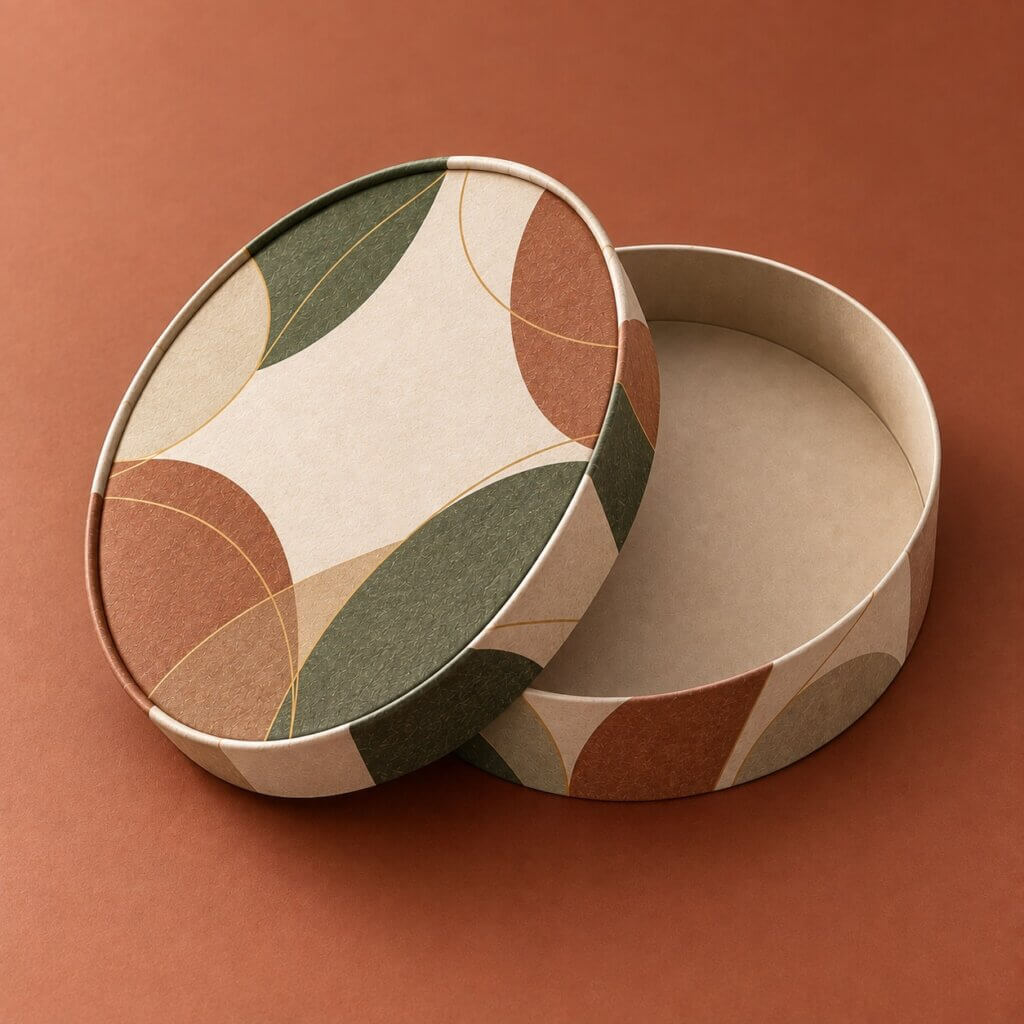 round box | open round paper gift box with separate lid